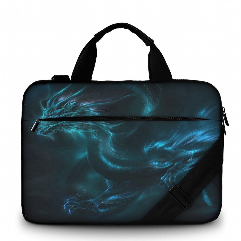 Silent Monsters Laptop bag case 15.6 inch made of Canvas with pocket for accessories, Design: dragon — image 1
