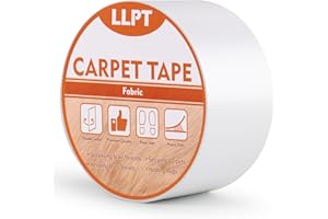 LLPT Double Sided Carpet Tape for Area Rugs 2" x 16.5 Ft Residue Free Heavy Duty Removable Easy Use Strong Adhesive Rug Gripper Tape for Laminate Hardwood Floors Carpet Tile (DCT505P1)