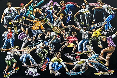 Skateboard Session - 24" x 36" High Quality Paper Print by Thomas Jordan