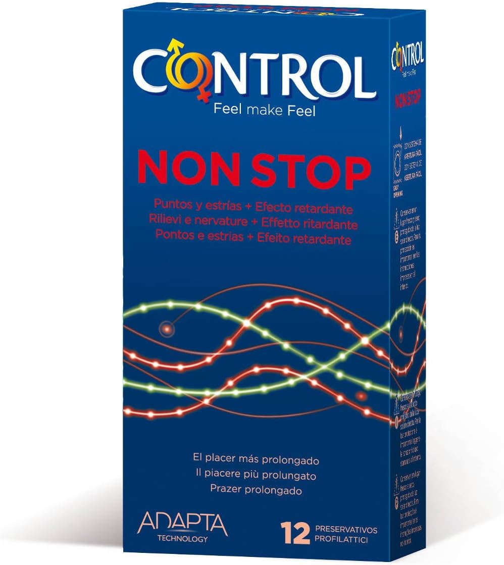 Control «Le Climax» Non-Stop : 12 Ribbed & Dotted Delaying Condoms