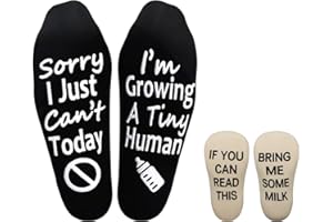 UAREHIBY New Mom Gifts, Baby Shower Gifts for Mom to Be Gift Growing a Tiny Human Mom & Baby Socks, Gifts For Pregnant Women