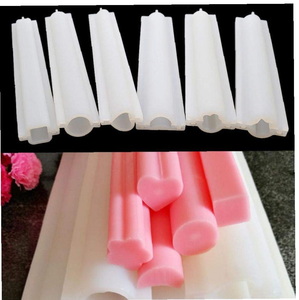 ZonferHeart Tube Column Silicone Candle Mold Candle Jelly Chocolate Candy Mousse Cake Mold Embed Candle Making Mold DIY Art Craft