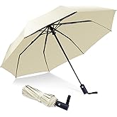 NPCQUN Travel Essentials Umbrella Windproof Compact Collapsible Light, Automatic, Strong and Portable, Wind Resistant Folding Small Umbrella for Rain