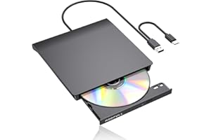 ROOFULL External CD DVD Drive for Laptop, USB 3.0 Type-C CD DVD Disc Reader Writer Burner, USB-C Portable CD DVD Player for W