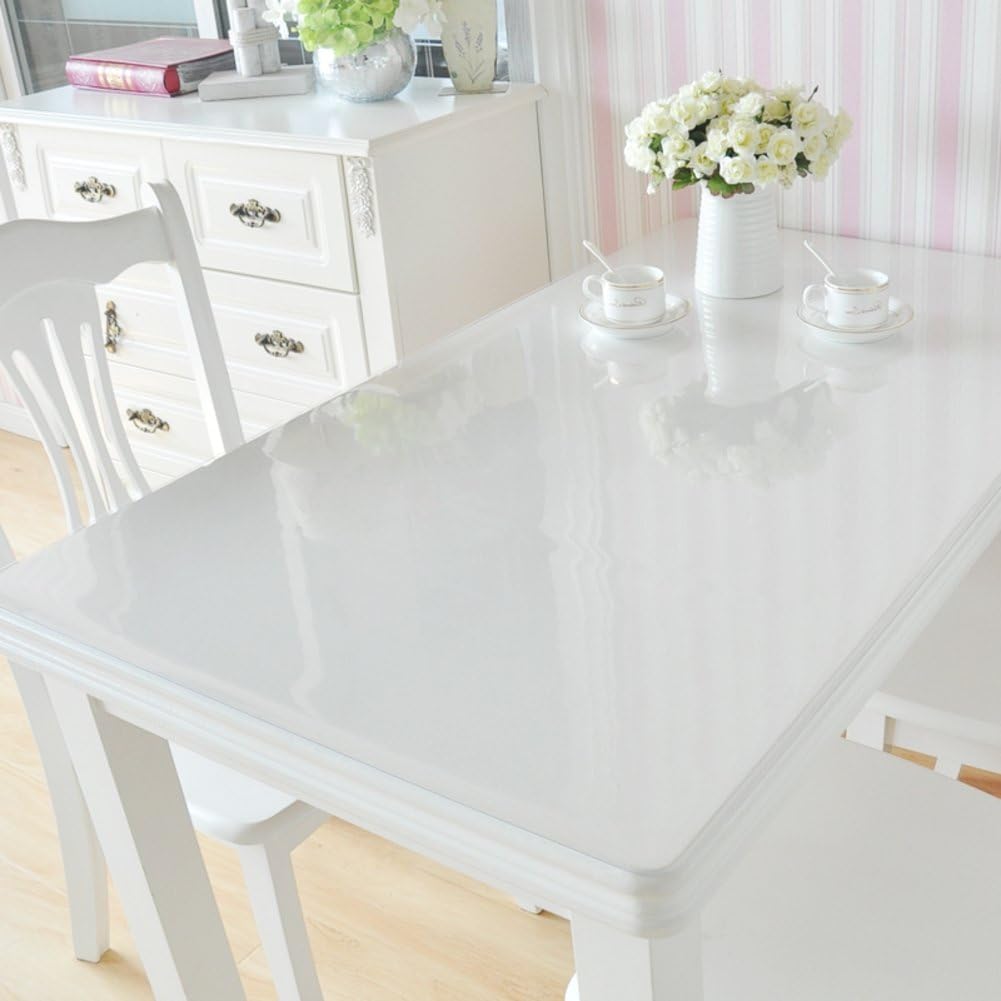 AMYDREAMSTRORE Waterproof Oil-proof High temperature resistance Disposable Thickened pvc table cloth,Plastic tablecloths,Clear plastic tablecloths-A 60x100cm(24x39inch)