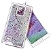 Samsung Galaxy Note 4 Case-Yerwal Creative Design Transparent Flowing Bling Glitter Quicksand Stars Hard Plastic Transparent Case Cover for Samsung Galaxy Note 4(White)