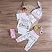 Newborn Girls Clothes Baby Romper Outfit Pants Set Long Sleeve Winter Clothing (6-9Months, Pink)