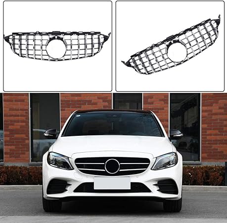 Amazon Co Jp Jcsportline メルセデスベンツ W5 C5 Sport C Class 19 フロントセンターキドニーグリルトリムフレームグリル C180 C0 C250 C300 C350 C400用 シルバー For Benz C Class W5 C5 Sport 4d 2d Car Bike Products