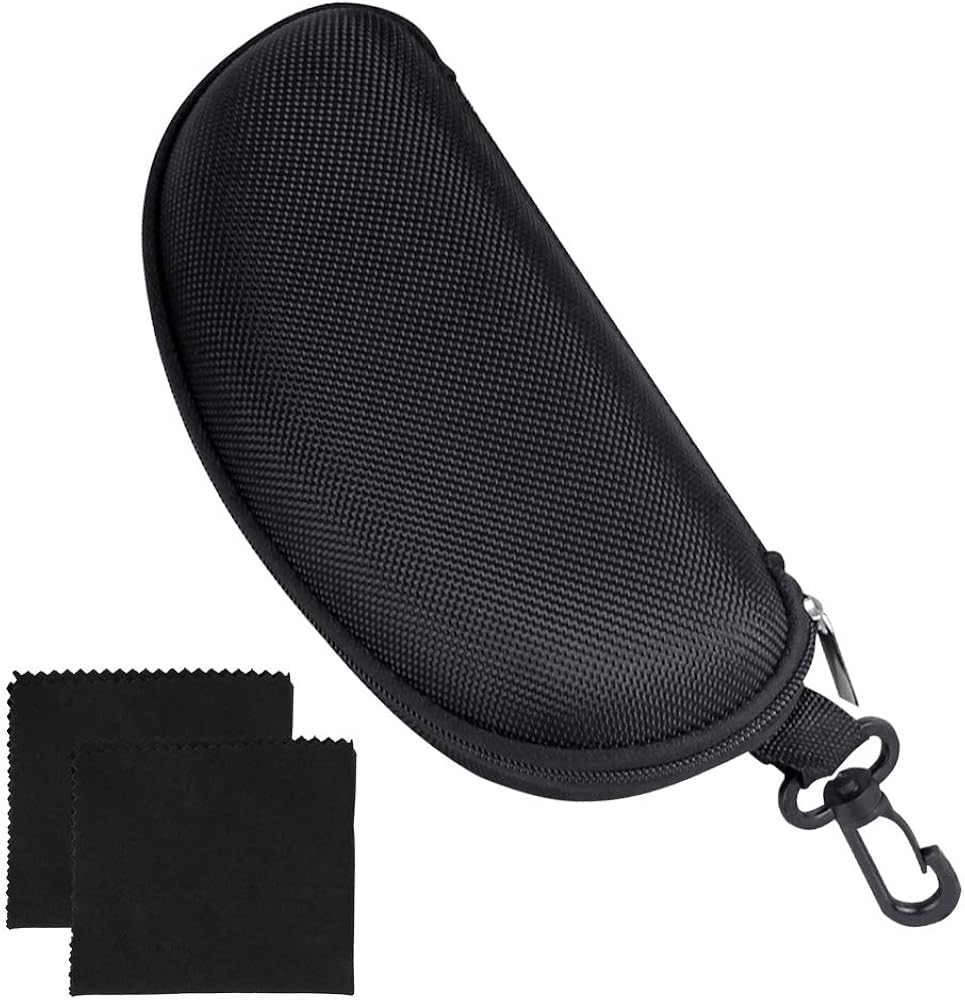 LYTIVAGEN Safety Glasses Case Protective Hard Eyeglass Box with 2 Black