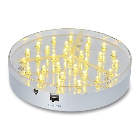 Kitosun 6inch Under Vase Led Light Base 31pcs Led Lights 3aa