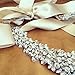 Wedding Accessories Bridal Rhinestone Belt Beaded, Silver-Ivory, Size 5.0