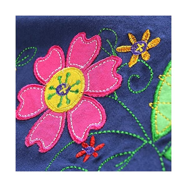 Vovotrade Infant/Toddler Baby Girls Adorable Cute Flower Print Embroidery Long Sleeve Princess Dress T-Shirt Dress - Image 3
