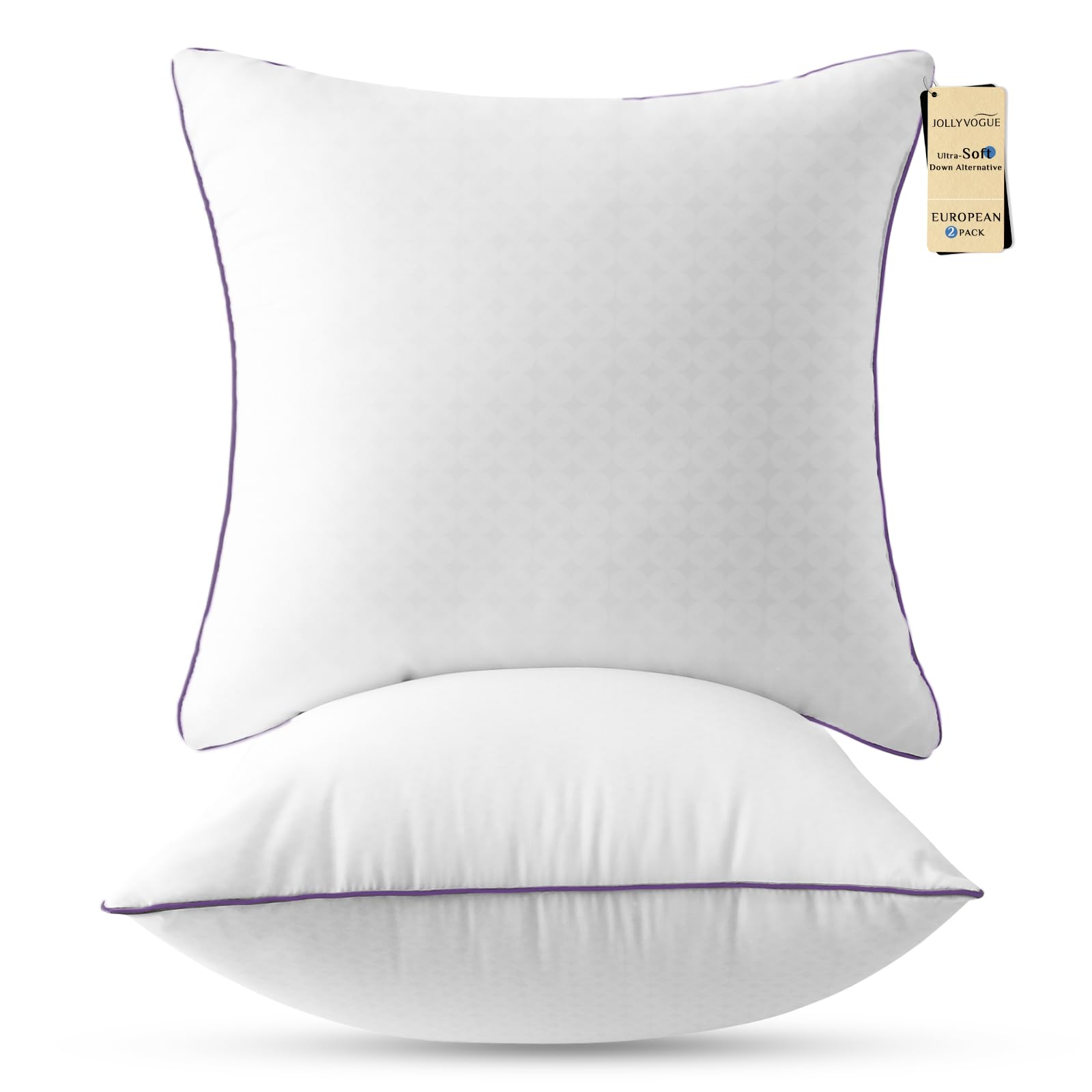 Photo 1 of JOLLYVOGUE Euro Size Pillows Set of 2, 26'' x 26'' Cooling Bed Throw Pillows with Super Soft Down Alternative Fill, Luxury Fluffy Hotel Quality for Bed, Couch, and Sofa