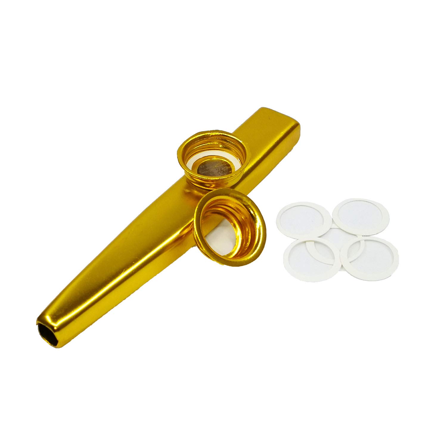 2Pcs-Wooden Train Whistle and Gold Kazoo for Music Instrument Gifts Wood Musical Instrument Educational Toys