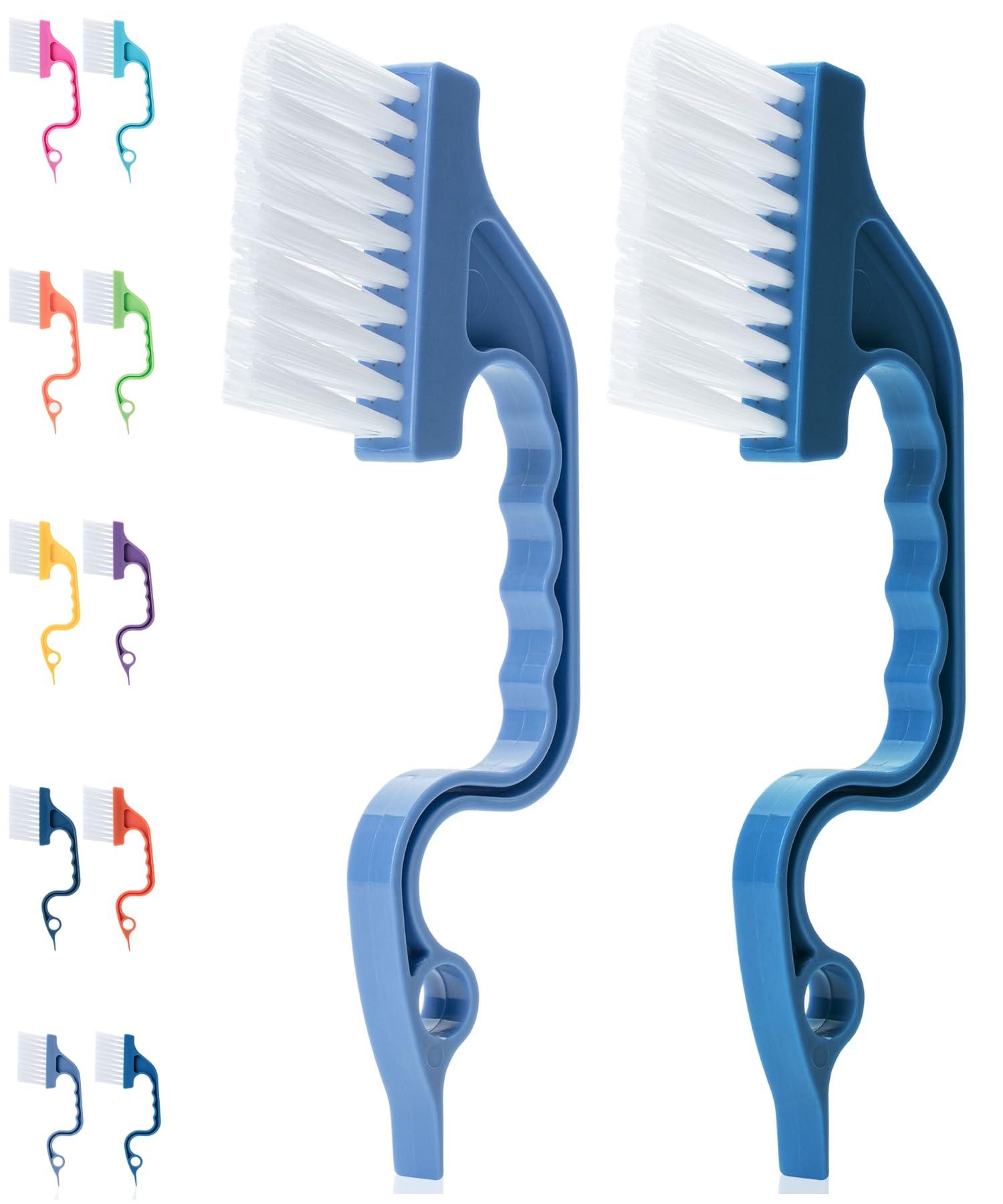 Photo 1 of Slick- Window Track Cleaning Brush, 2 Pack, Blue Ergonomic Handle, Built-in Scraper, Multipurpose, Window Track Cleaning Tools