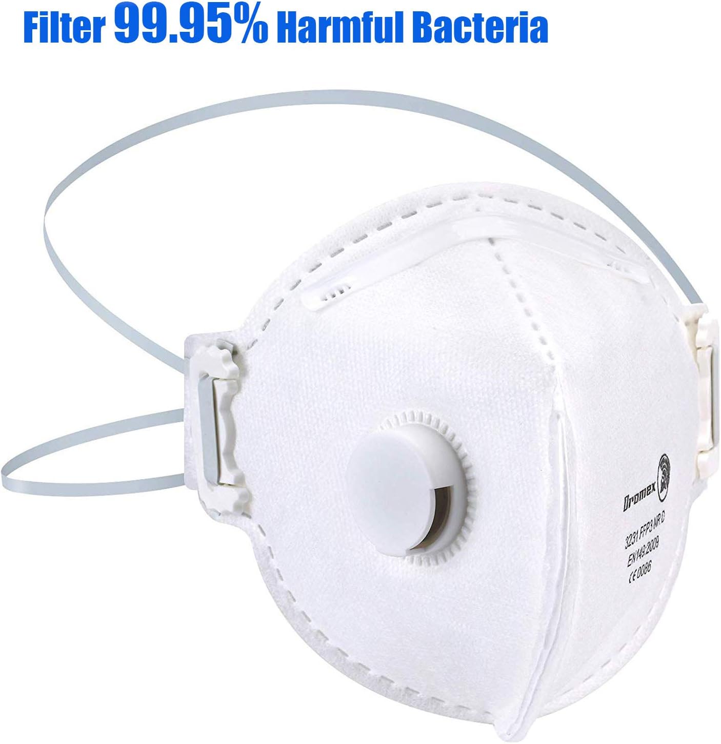 N99 Particulate Respirator FFP3,Filter 99.95% Harmful Bacteria Anti Air Pollution Washable and Reusable Face Protection - Dustproof, Allergies, for Men Women (1 pcs)