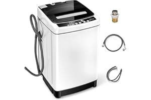 Giantex Portable Washing Machine, 2 in 1 Full Automatic Laundry Washer 1.5Cu.Ft 11lbs Capacity Washing and Spinning Combo 8 Programs 10 Water Levels Energy Saving Top Load Washer for Apartment Dorm