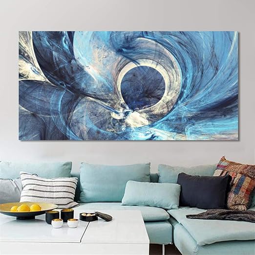 Rtckf Moderne Abstrakte Kreative Blaue Linie Poster Und Wandbild Kunst Auf Leinwand Olgemalde Wohnzimmer Dekoration Ohne Rahmen A2 35x70cm Amazon De Kuche Haushalt