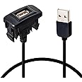 Anina 1.57"x0.87" USB Port Car Charger for Toyota, Male to Female USB Power Socket Adapter, Panel Flush Mount Extension Cable for Tacoma FJ Cruiser Highlander, Square Vehicle Dash Port for IOS Android