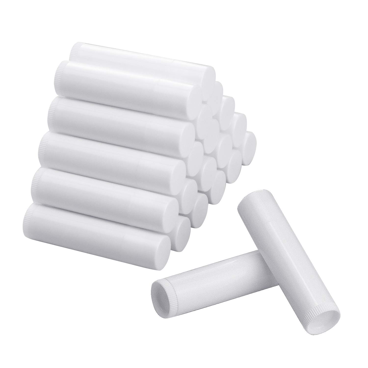 cococity 50 Pieces Empty Lip Balm Tubes Empty Clear Lipstick Tubes Containers with Lid Caps for Crayon Chapstick DIY Homemade Lip Balm - 5.5 ml (white)