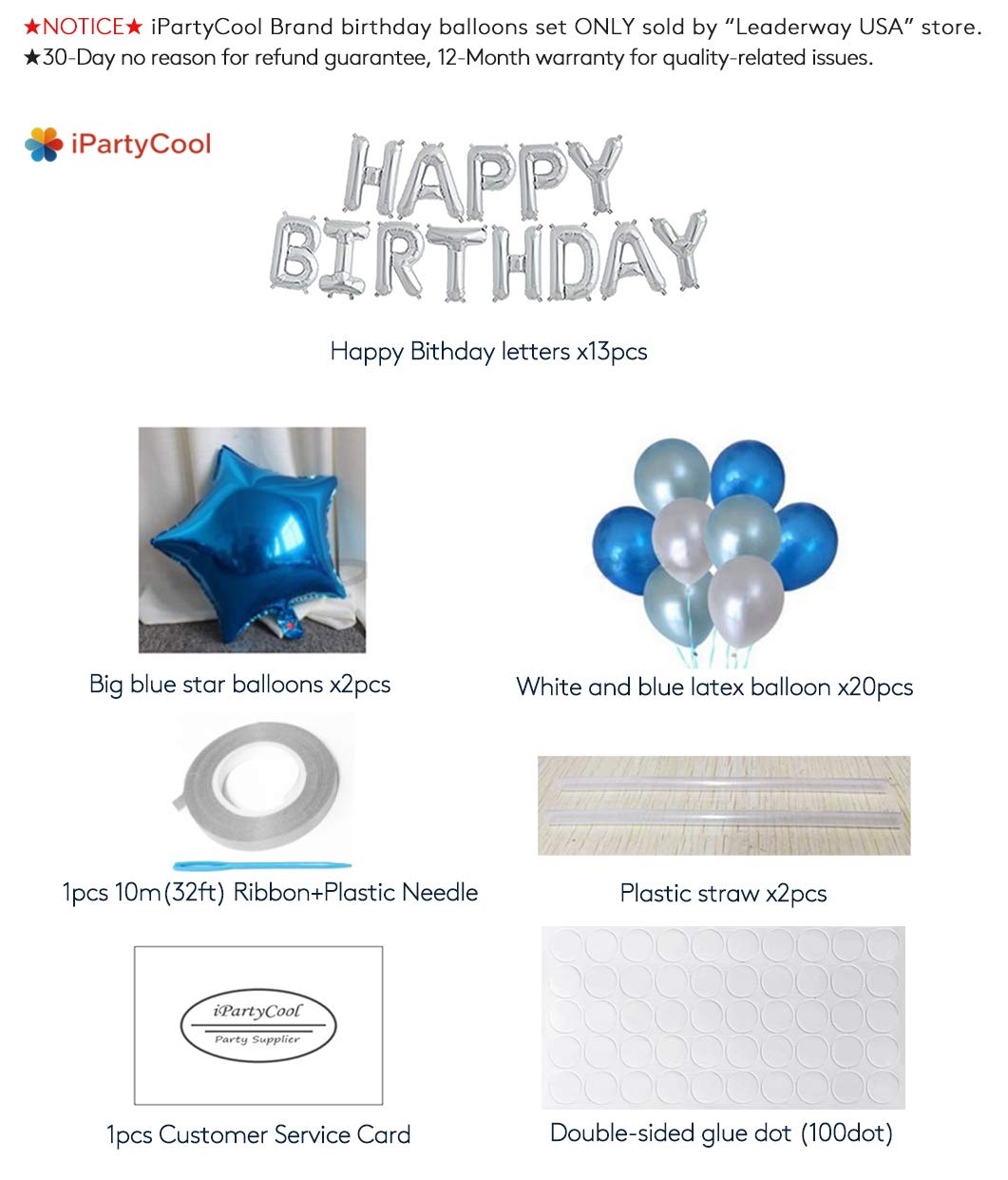 Ipartycool Happy Birthday Balloons 3d Premium Aluminum Foil