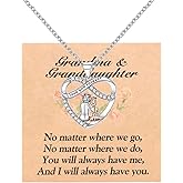 Drelinty Infinity Love Sterling Silver Necklace For Women - Sentimental Granddaughter Gifts From Grandma, Elegant Silver Heart-Shaped Necklace