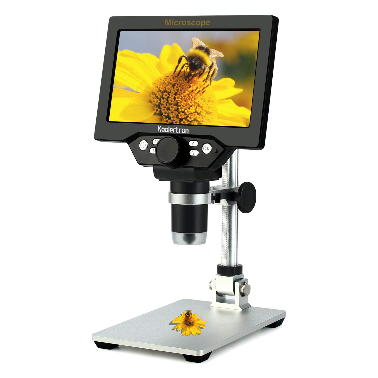 Photo 1 of ********************Missing parts************************
Koolertron 7 inch LCD Digital Microscope,12MP 1-1200X Magnification 1080P Coin Microscope with Screen,8 LED Lights,Rechargeable Battery Microscope for PCB Soldering Plant/Rock/Insect/Watch Repairin