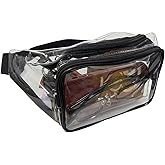 Cytongyo Clear Fanny Pack Stadium Approved, Clear Bag for Stadium Events Crossbody Belt Bag for Women Men Transparent Waist Pack, Black