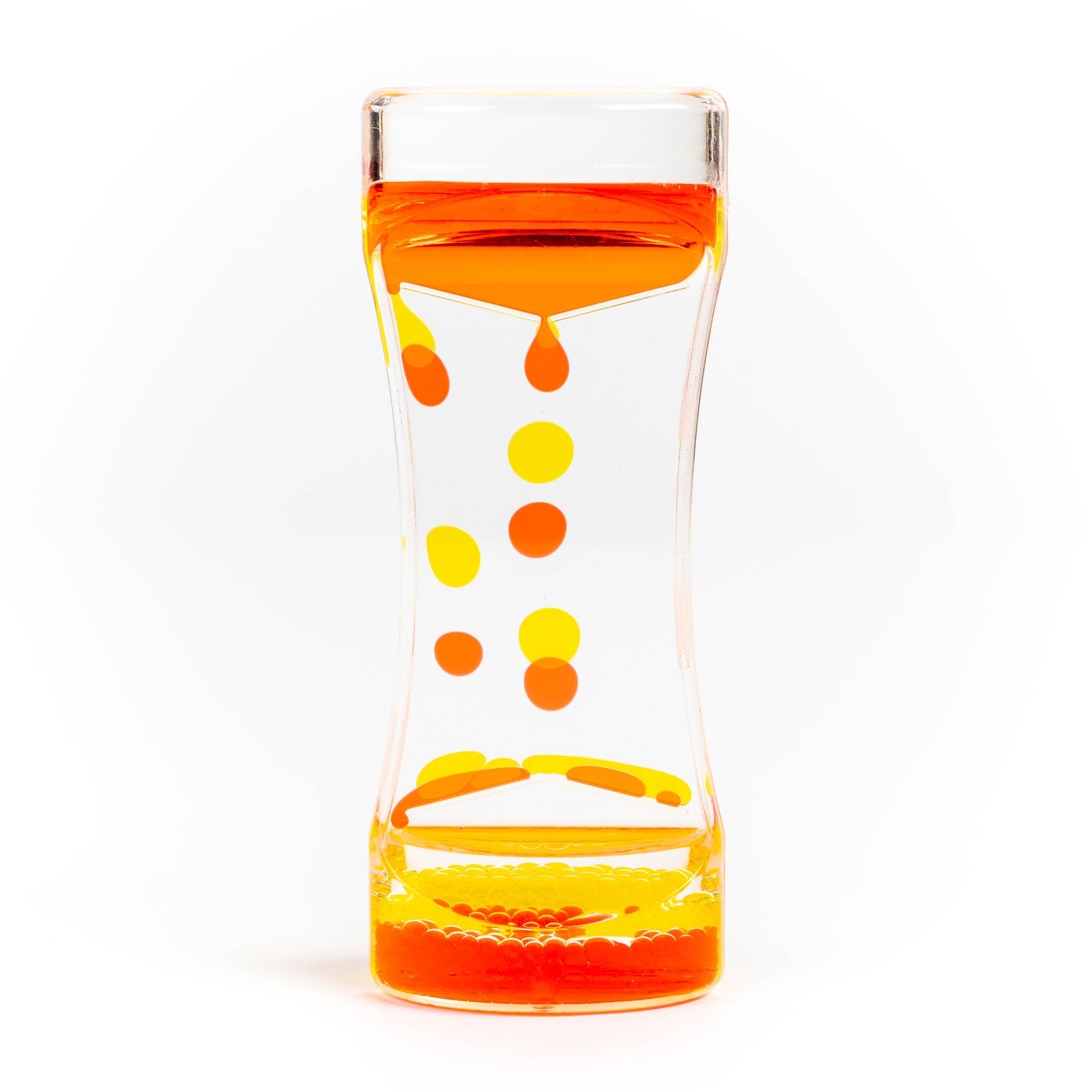 THE TWIDDLERS - Orange Yellow Liquid Motion Timer Sensory Timer Hourglass, 14cm - Kids Water Bubble Lava Lamp Calming Sensory Toy for Autism, Stress Relief, Relaxation, ADHD, Perfect Stocking Filler