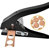 Single Hole Punch, Heavy Duty Single Hole Punch Hole Punches Portable Hand Held for Tags Cards Plastic (15MM Black)