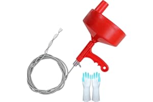 Plumbing Snake 35-FT, Drum Auger, Drain Auger Clog Remover Plumbing Pipe Unblocker Cleaner, Sewer/Bathtub Drain/Kitchen Sink Cleaner with Gloves By KINGLEV¡­