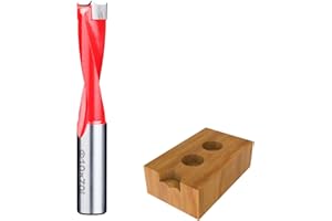 HUHAO Tipped Brad Point Brong Bit Dowel Drill Bits 10mm Dia x 70mm Long x 10mm Shank,Carbide Tipped Boring Bit for Hinge and Screw,Matched Replacement Bits for Hinge Boring Machine, Left Hand Rotation