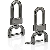 CRAFTMEMORE 2pcs Detachable Snap Hook Swivel Clasp w/Screw Bar VT99 Bag Strap Hardware Replacement (1/2 Inch, Gunmetal)