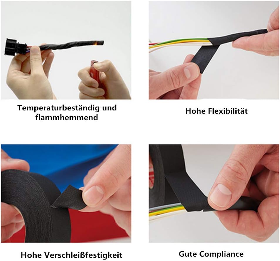 MultiPurpose Black Car Self Adhesive Anti Squeak Rattle Felt Automotive Wiring Harness Tape replacement for the automotive industry.(9mm*15m) - Image 5