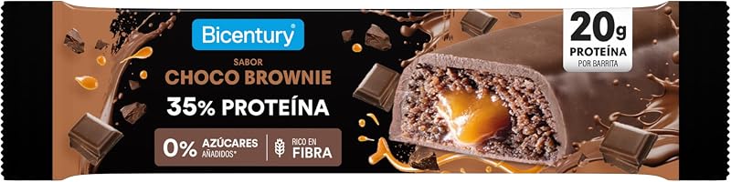 Barritas Proteicas Choco Brownie 20g Proteína | Pack 12 Barritas | Sin Azúcares Añadidos | Alto en Fibra | Snack Fitness Rico en Proteínas