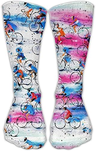 GoKJ Men's Women's Bycical Race 30Cm Casual Soft Fabric Fashion Sport Long Socks