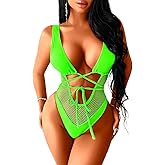 EHSUYAB Sexy One Piece Swimsuits, High Cut Backless, Plunge Rave Outfits
