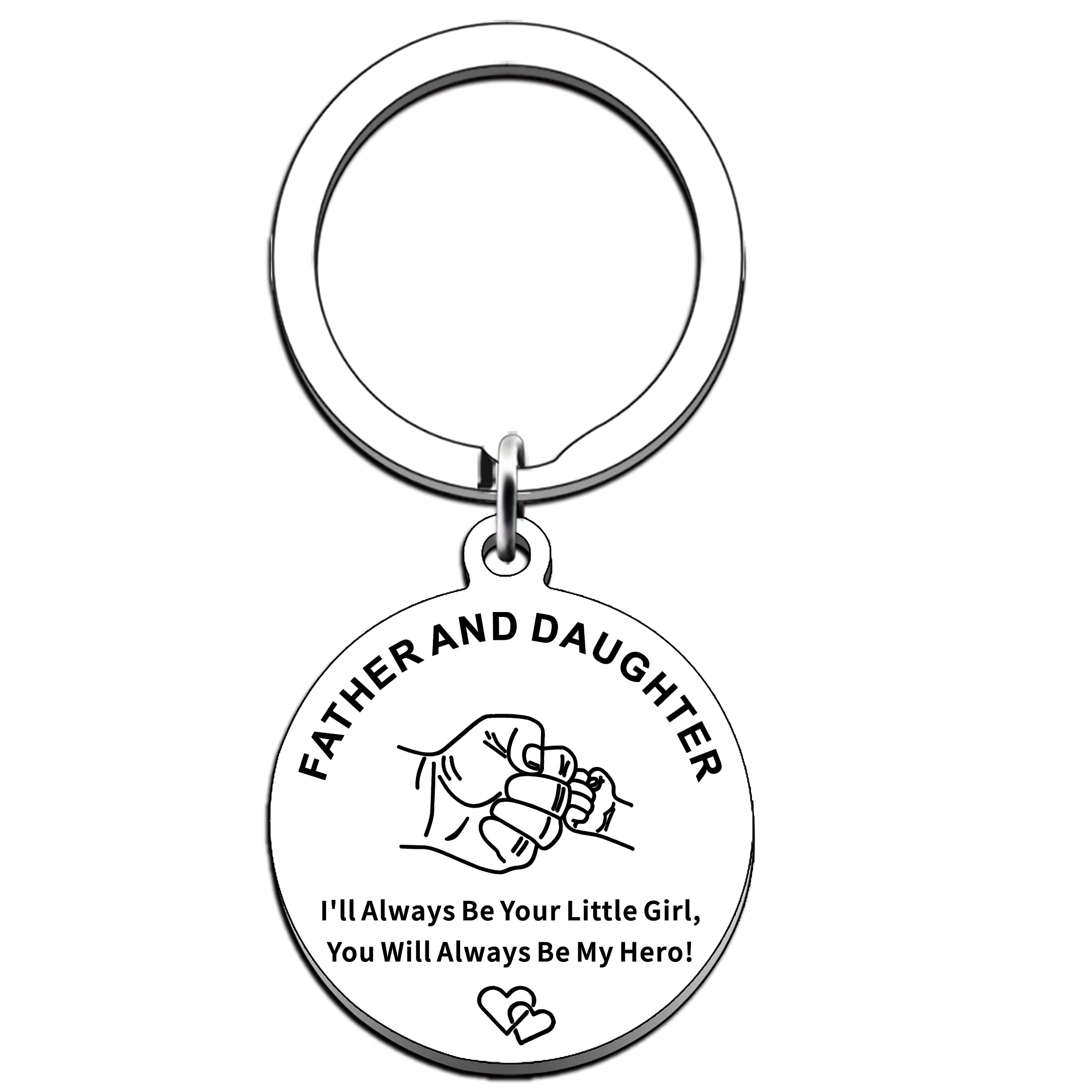 AMZQ Dad Gifts From Daughter Dad Keychain Father Keyring Key Tags For Daddy Papa Men Jewelry For Father's Day Birthday