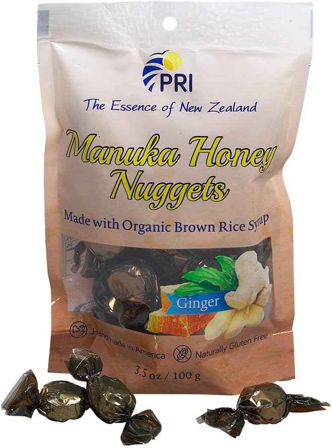 PRI Manuka Honey Nuggets Ginger 3.5 Ounces (Pack of 6)