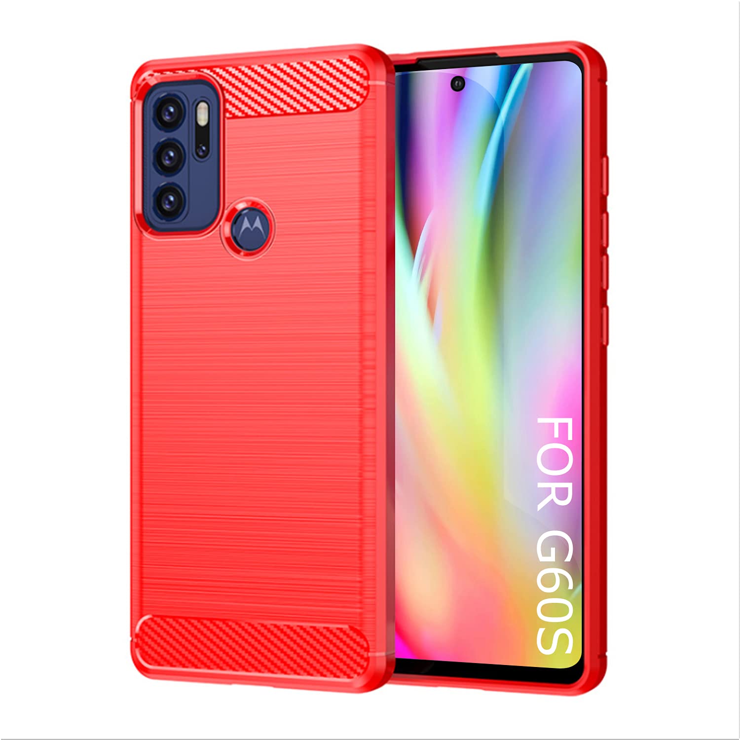 TailTech Case for Motorola G60S Case Moto G60S Case, [Red] Brushed Stripe TPU Phone Cover with Shockproof Protection, Compatible with Moto G60S Phone Case