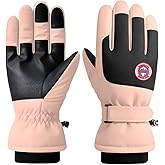 MultiValue Waterproof Winter Gloves, Touchscreen Ski Gloves Windproof Snow Gloves for Men Women Thermal Warm Glove with Adjustable Sticky Buckle Suit for Skiing Hiking Running