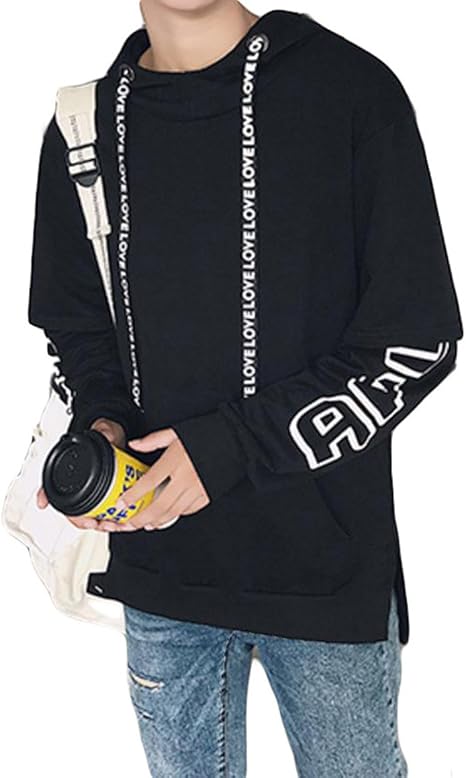 Amazon Beibang バイバン メンズ ゆったり トレーナー フード付 パーカー 無地 英字付 ファッション ストリート トップス 春物 大きいサイズ トレーナー パーカー 通販