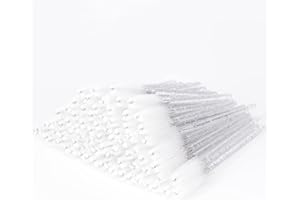 i-Laesh Crystal Mascara Wands Disposable, Eyebrow / Eyelash Brushes for Eyelash Extensions, Lashes Makeup Tool 100 Pcs（White）
