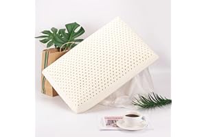 Talatex Dunlop 100% Natural Latex Pillow, Medium Low Pofile Latex Firm Pillow Helps Relieve Pressure, Neck and Shoulder Pain 