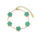 TICVSS Four Leaf Clover Bracelet for Women 18K Gold