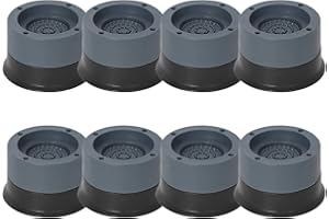SRXAMZUS Anti Vibration Pads, 8pcs Washing Machine Base Foot Pads, Non Slip Heighten Shock and Noise Cancelling Mat for Washer and Dryer Machine Support Protects Pedestals (8 PCS) Black