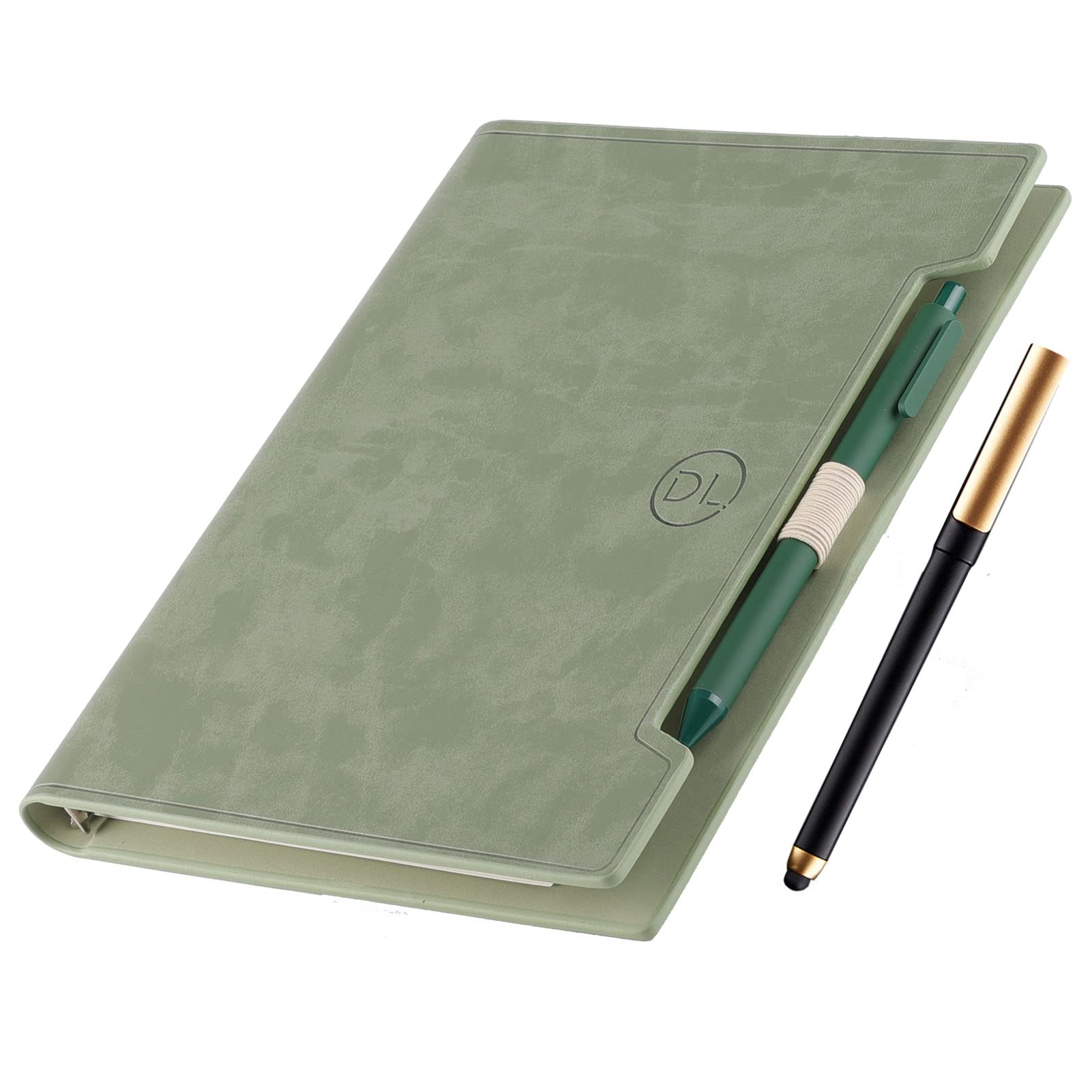 Classic Leather Journal Notebook,Refillable Notebook with Lined Pages,Personal Diary Writing Gifts,A5 Business Journal with Pockets/Pen/Pen Holder,100gsm Lined Paper 160 Pages (Green)