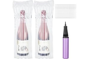 Kivsty Wine Bags Bottle Protector for Travel - 10 Packs, Inflatable Air Column Bubble Cushion Wrap Wine Bottles Packaging Sleeve for Shipping Airplane Suitcase - 13 x 3.5 Inch