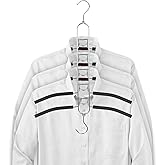 GZQXHOME 5-in-1 Anti Slip Stainless Metal Clothes Hangers,Space Saving Thin Shirt Hangers,Multi Layers Magic Sweater Hanger,Used for Wardrobe Organizer or Vacation and Business Trips