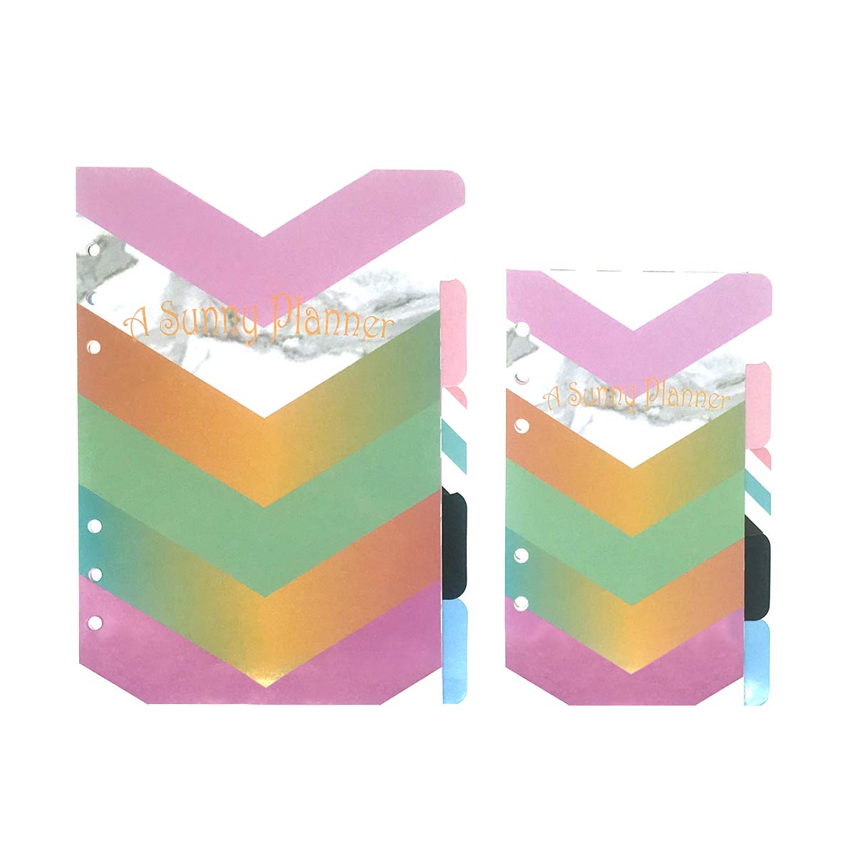Index Tabs for A5/A6 6-Holes Cover Round Ring View Binder File Folder Loose Leaf Sheet Protectors Binder Cover Protector (A Sunny Planner 2, A6/17cm*10cm/6 Inch) — image 1